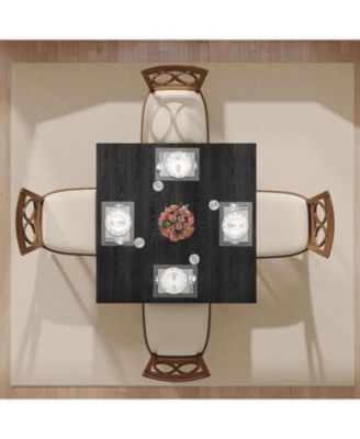 Square Dining Table for 2–4, Modern Wood Table with Thick Top & Legs – Compact Design for Small Kitchens & Dining Rooms (Table Only).