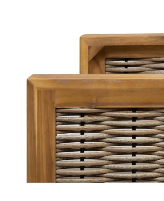 Streamdale Acacia Wood Club Chairs (Set of 2) - Teak Finish