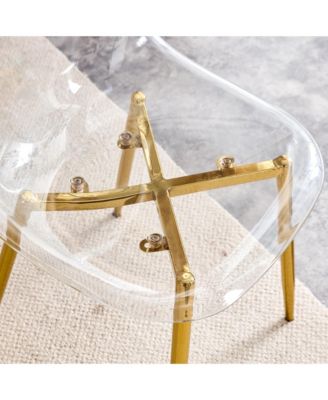 Glass Table & 6 Gold Leg Chairs