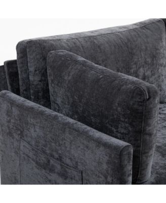 Streamdale 111.42x32.28" 3-Seater Chenille Sofa - Comfy, Cloud-Soft, with Side Pocket