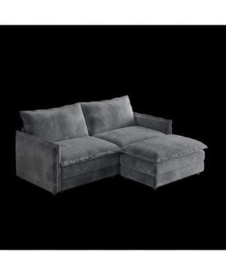 Streamdale Corduroy Loveseat Sofa with Ottoman & 2 Cushions