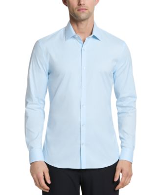 Calvin Klein Men's Extra Slim Fit Dress Shirt - Blue - Casual Shirts