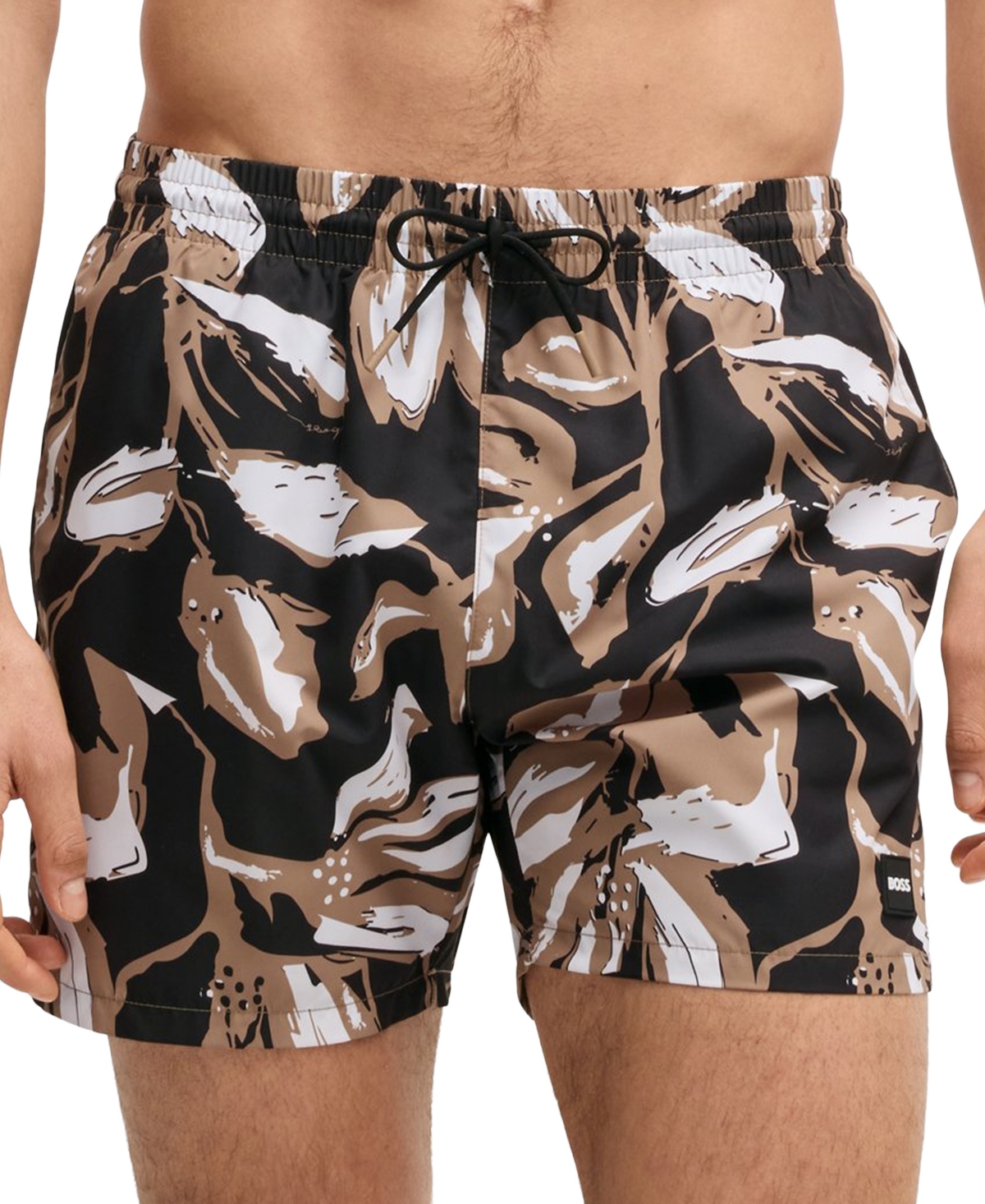Boss by Hugo Boss Men's Fully Lined Printed Swimsuit - Black
