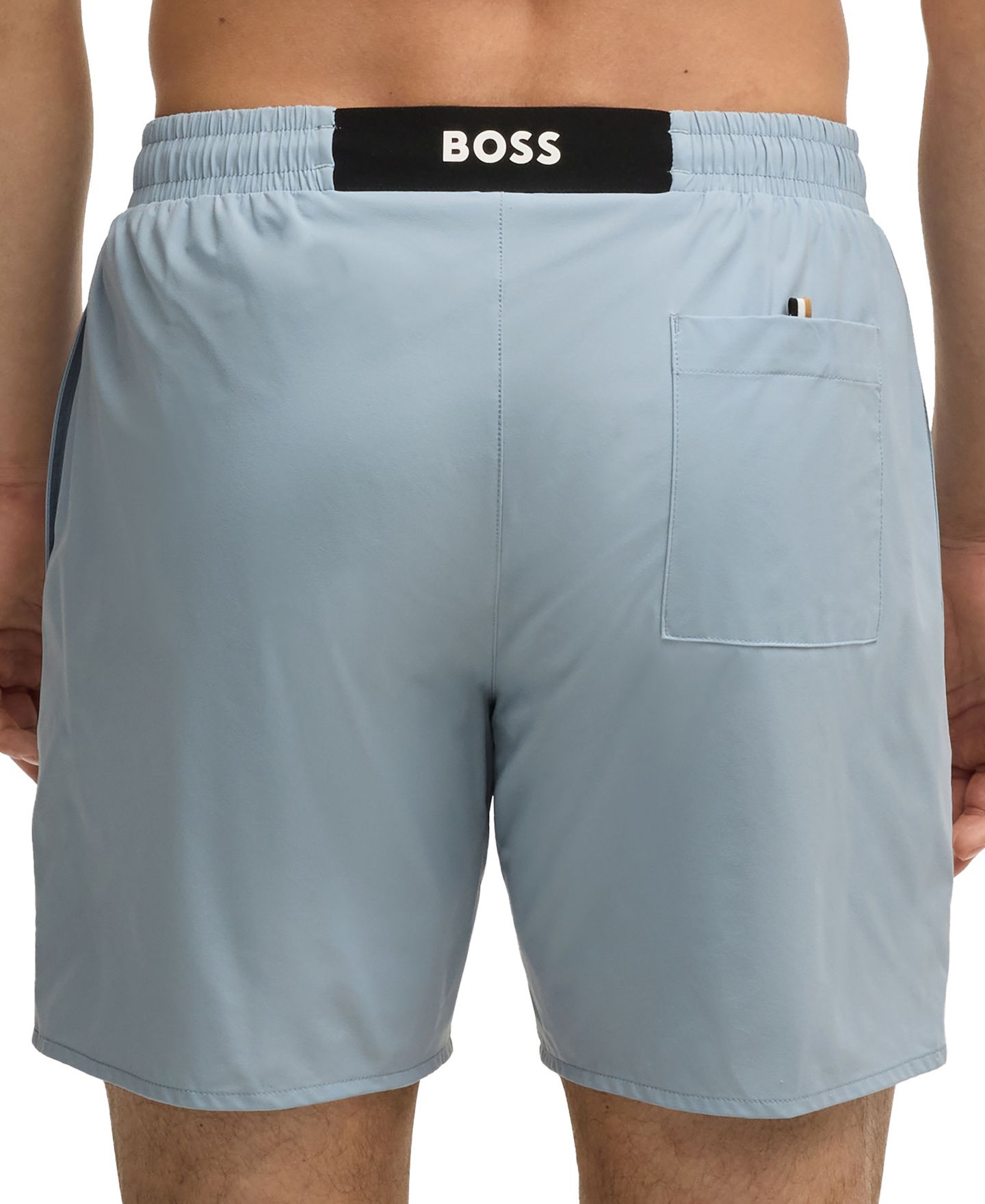 Плавки Badge для мужчин, с логотипом — Hugo Boss, цвет: Синий — фото 4