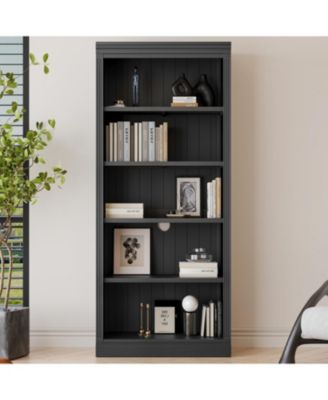 83.4" 5-Tier Bookcase with Light & Adjustable Shelves