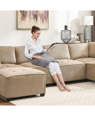 U-Shaped Modular Sectional Sofa with Reversible Chaise