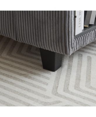 Streamdale L-Shaped Corduroy Sectional Sofa with Storage & Cup Holder