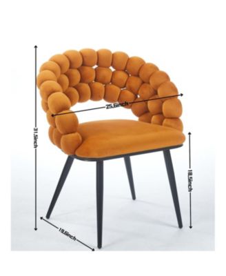 Orange Modern Chairs (Set of 2), Golden Legs