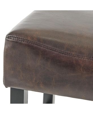 Luxurious Faux Leather Bar Stool with Sturdy Rubberwood Legs for Modern Dining
