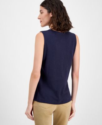 Women's Smocked-Neck Tank Top 