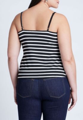 Women's Plus Size Striped Sweetheart Tank