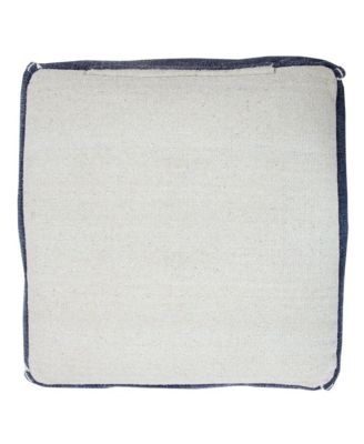 18" Blue 100% Cotton Ottoman