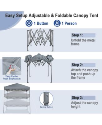 6.6 x 6.6 Feet Outdoor Pop-up Canopy Tent with UPF 50+ Sun Protection-Gray