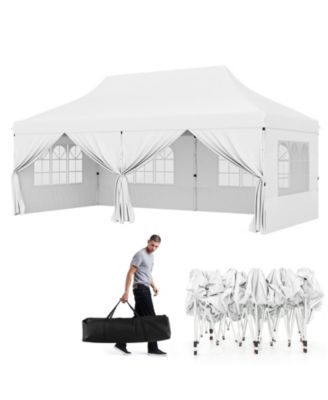 10 x 20 ft Pop-Up Canopy with 6 Sidewalls, Windows and Carry Bag for Events