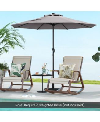 Outdoor Heavy Duty Market Umbrella with Crank Handle and 8 Sturdy Ribs-Gray