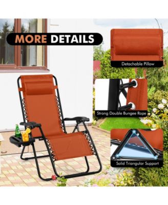 Outdoor Folding Zero Gravity Reclining Lounge Chair