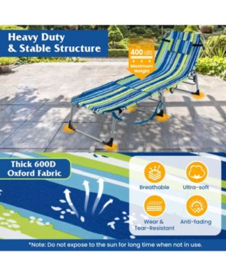 5-position Outdoor Folding Chaise Lounge Chair