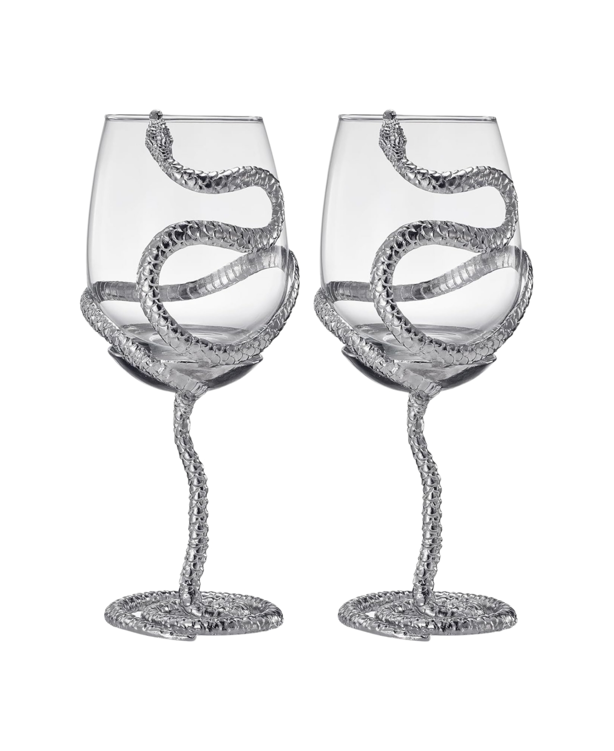 The Wine Savant Snake Stemmed Wine Glasses, Set Of 2