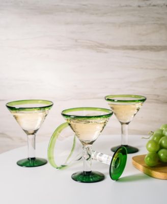 Handblown Martini and Margarita Glasses, Set of 4