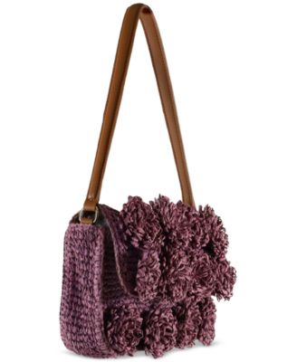 Phoebe Small Raffia Shoulder Flap Shoulder Bag