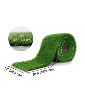 50x1 Ft Artificial Grass Turf 1.38" Fake Grass Rug Synthetic Lawn Indoor Outdoor Garden Home Decor