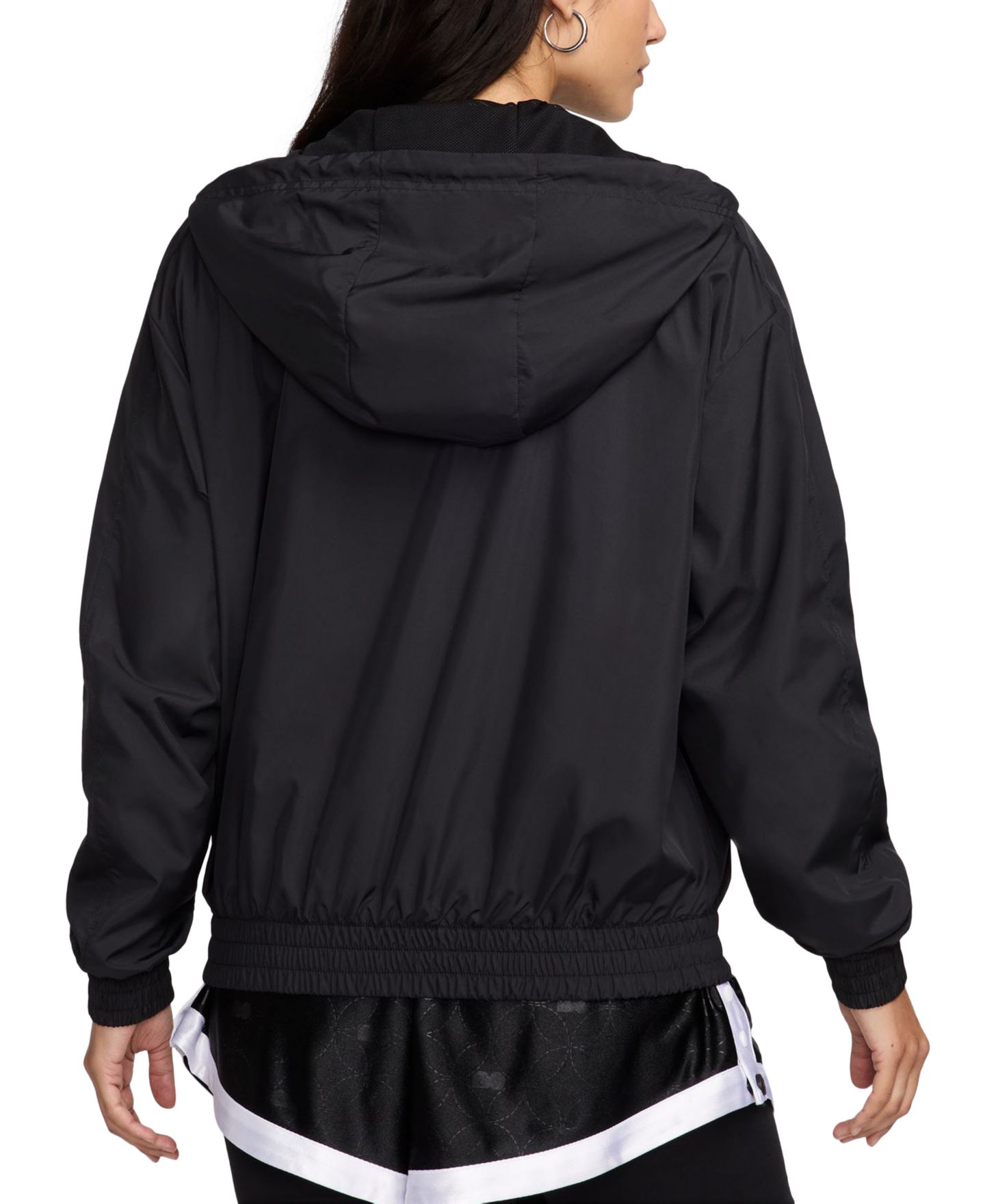 Женская куртка Nike Sportswear Classic Zip-Front Hooded, цвет: Чёрный / Белый — фото 7