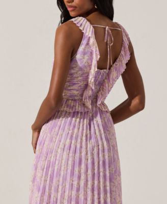 Women's Pleated Ruffle Dress