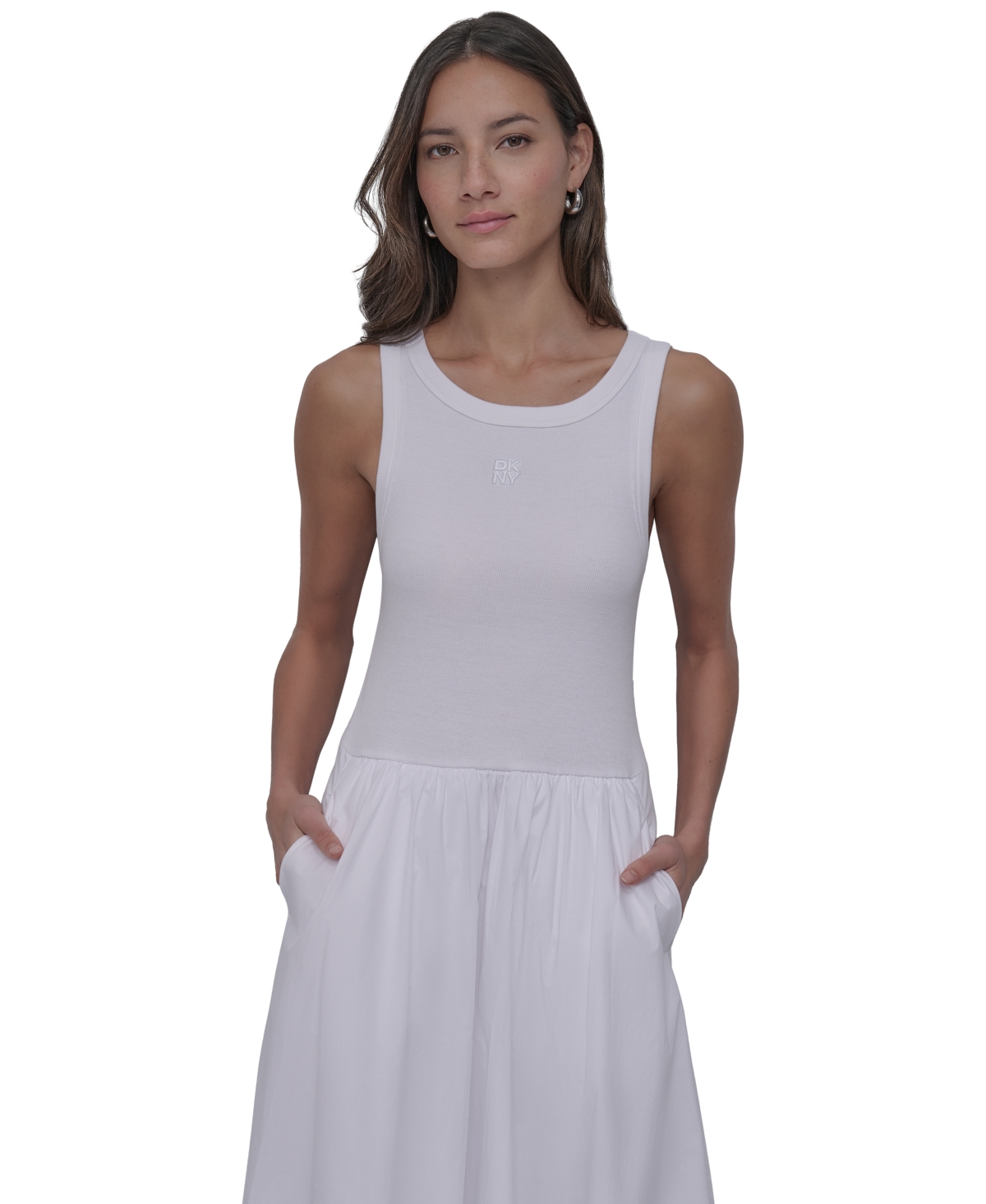 Dkny Jeans Women's Mixed-media Tank Dress