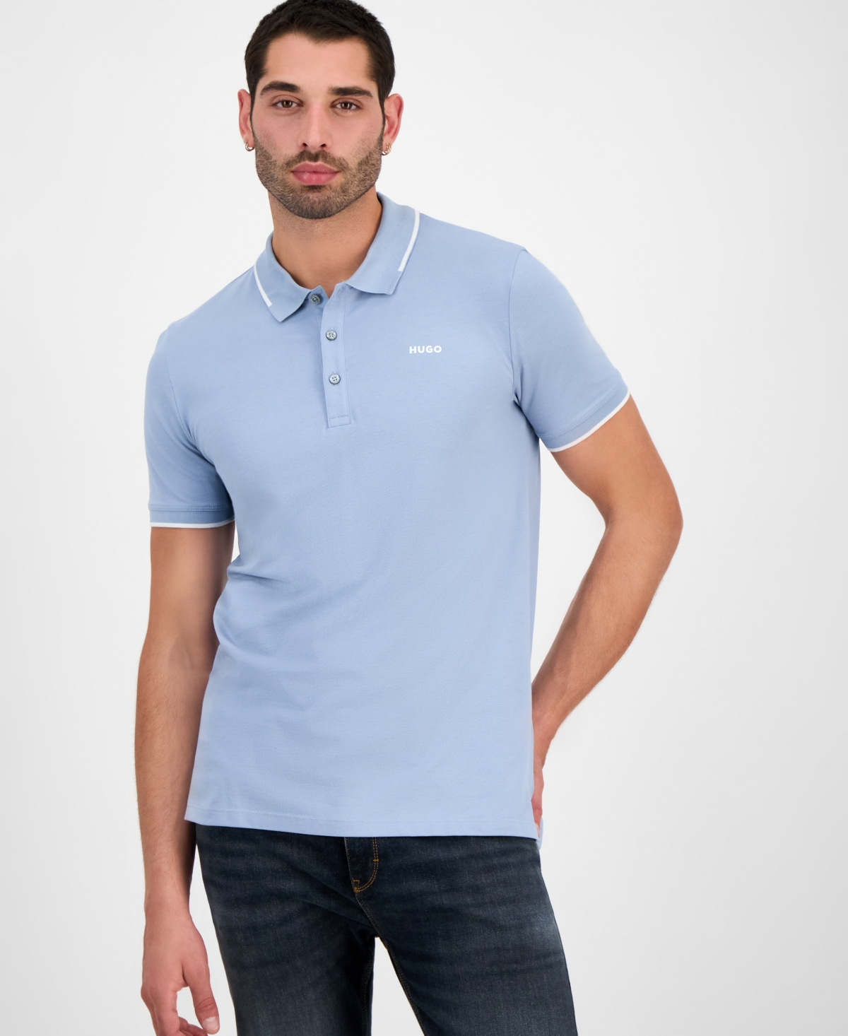Men's Dono Short Sleeve Polo Shirt - Open Blue