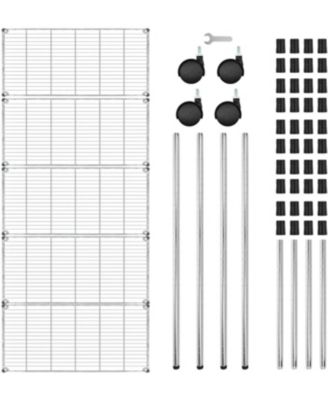 Simple Deluxe 5-Shelf Shelving with Wheels Steel Organizer 36"Wx14"Dx60"H Chrome