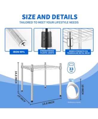 Heavy Duty Shelving Unit, Wire Metal Stackable Storage, 1-Tier Shelf, Chrome, 15" W x 13.8" D x 15" H