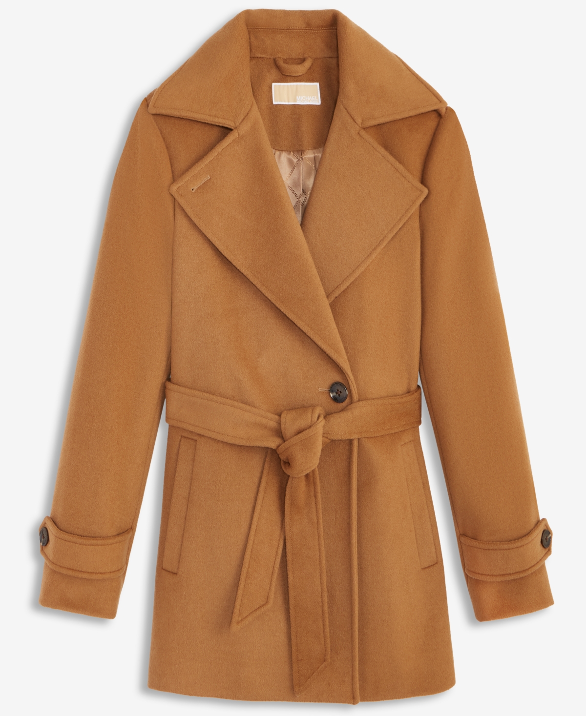 Michael Kors Michael  Women's Double-breasted Belted Wrap Coat, Exclusively At Macy's In Brown