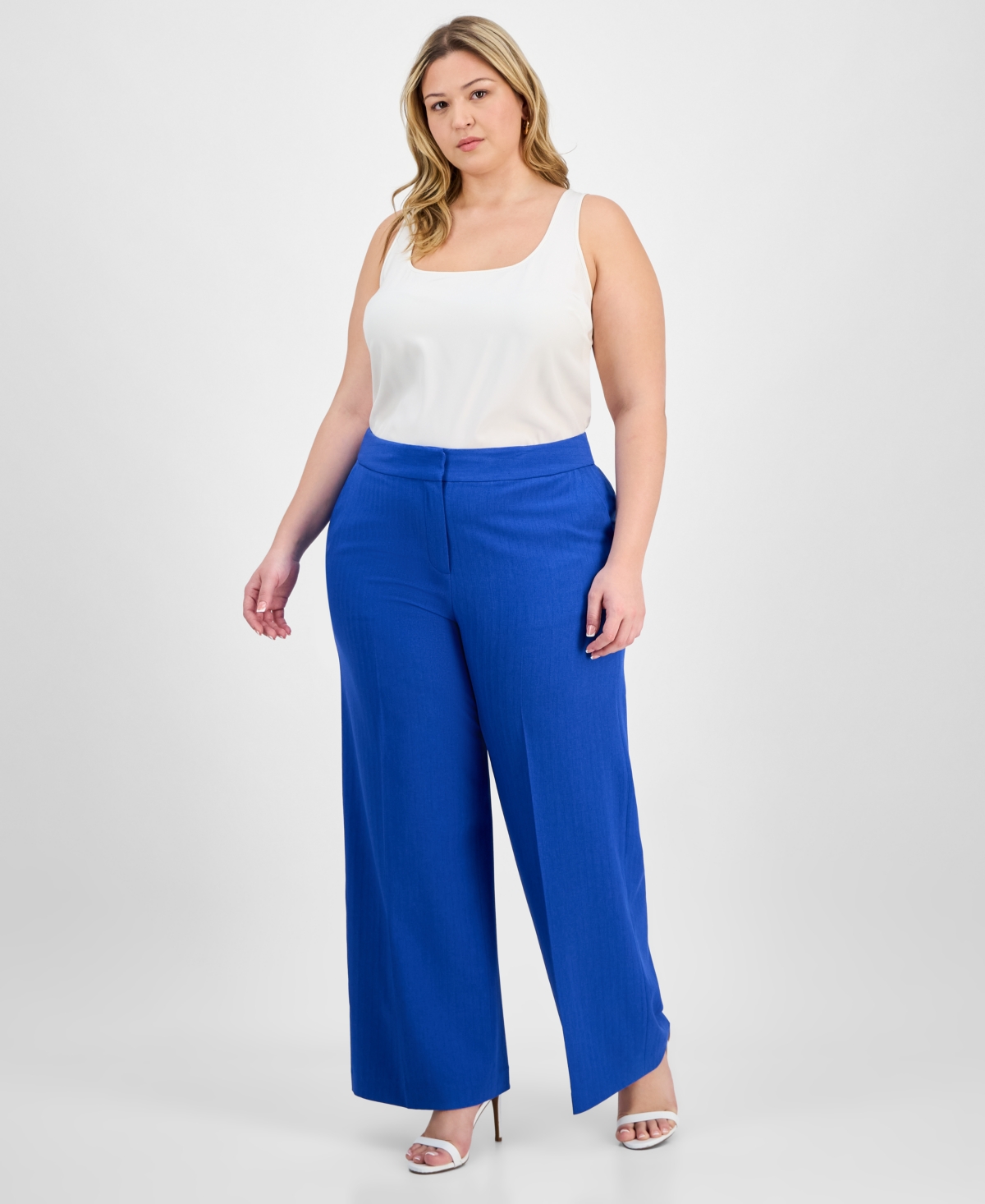 Plus Size Wide-Leg Pants - New Royal