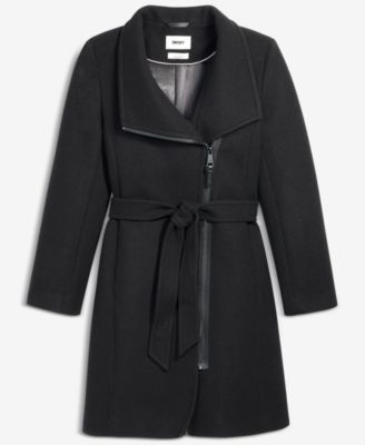 Women's Asymmetric Front-Zip Belted Coat, Exclusively at Macy's