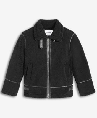 Women's Faux-Sherpa Faux-Leather-Trim Coat