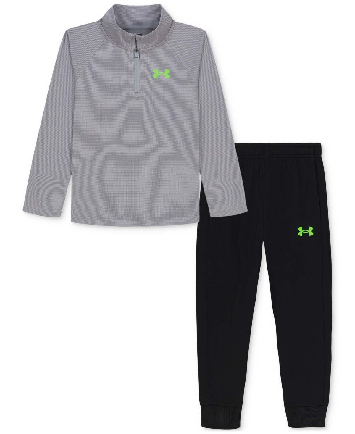Under Armour Toddler & Little Boys 2-pc. Rye Bread Speed Tech 1/4-zip Sweatshirt & Joggers Set In Gray