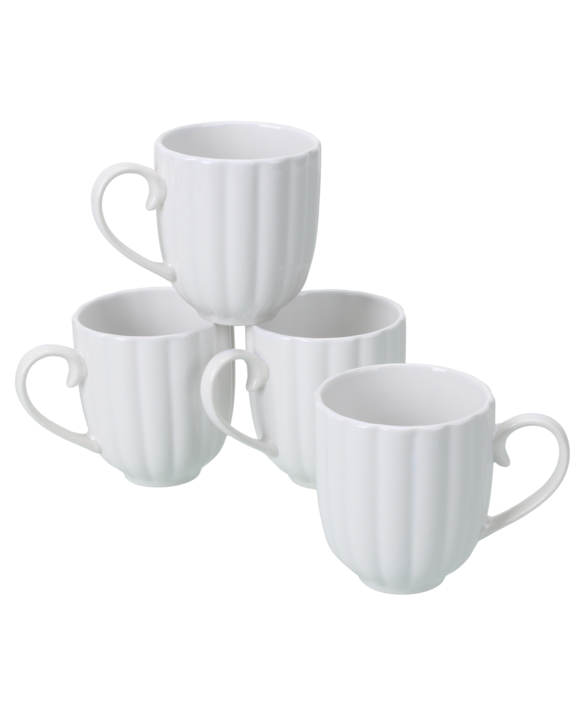 Petal 4-Pc. Mugs Set, Service for 4 - White