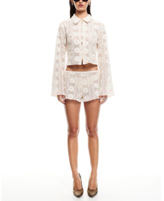 Womens Cotton Lace Babydoll Top Babydoll Shorts