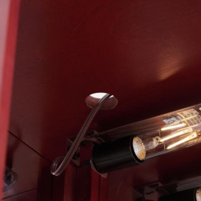 Carved Crown, Elegant Glass Cabinet in Cherry or Oak