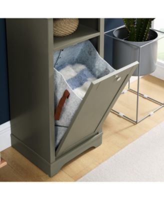 64" Multipurpose Storage Cabinet (w/ Laundry Hamper, Hidden Storage