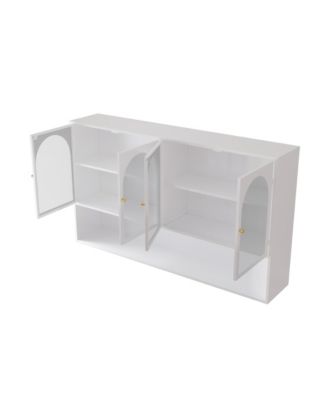 47" 4-Door Glass Wall Cabinet, White
