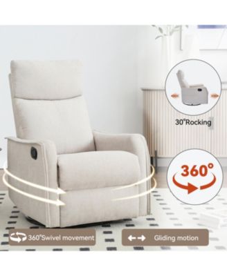 One Pack Swivel in Fabric  Heat Massage Manual Recliner Chair