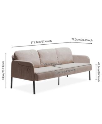 Streamdale Cozy 3-Seater L-Shape Sofa with Ottoman, Polyester Fabric for Small Spaces