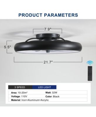 Ceiling Fan with Lights Dimmable LED