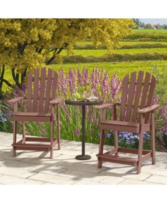 HDPE Patio Chair with Armrest and Footrest for Indoor Outdoor