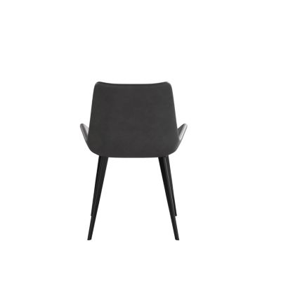 Grey Dining Chair with Black Metal Legs (4-pack)