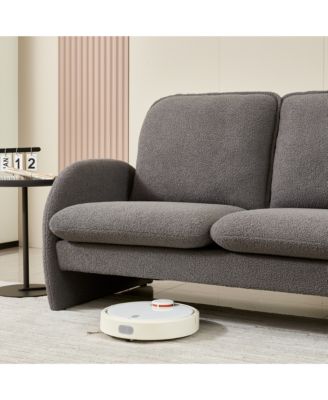 Modern Sherpa Fabric Loveseat Comfort and Style