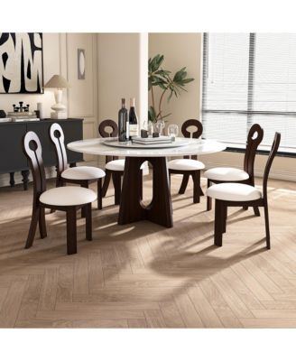 Walnut Dining Chairs (2) with Leather Cushions