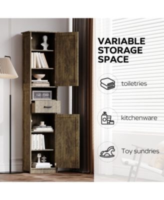 Streamdale Tall Bathroom Storage Cabinet with Sliding Doors and Drawer