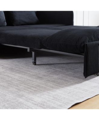 Streamdale 64.5" Fabric Sleeper Sofa – 3-in-1 Pullout Bed with Pillows & Storage Pockets – Convertible Couch